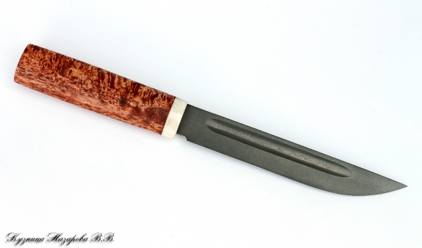 Knife Yakut big H12MF dola Karelian birch