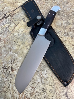 Chef's knife No. 5 95h18 satin black hornbeam duralumin