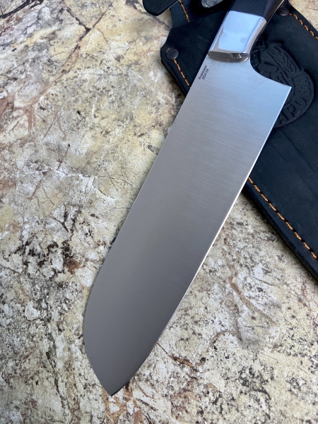 Кухонный нож Шеф-Повар №5 95х18 сатин черный граб дюраль