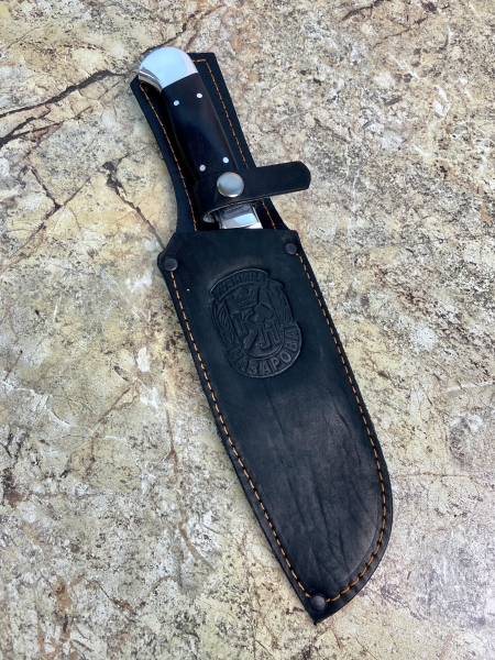 Кухонный нож Шеф-Повар №5 95х18 сатин черный граб дюраль