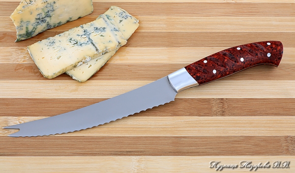 Кухонный нож Шеф № 4 сталь 95Х18 рукоять акрил красный
