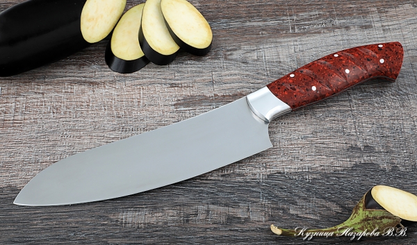 Кухонный нож Шеф № 11 сталь 95Х18 рукоять акрил красный