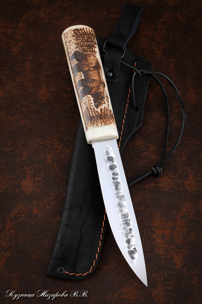Yakut knife 1 steel H12MF handle elk horn artistic execution
