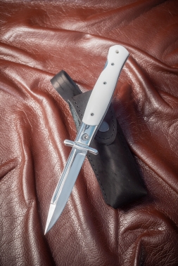 Нож складной (кортик) "СССР" сталь Х12МФ, рукоять белый акрил