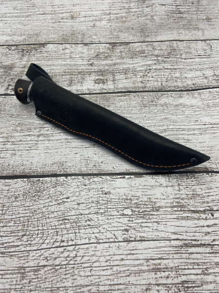 Нож Овод сталь S390 с никелем рукоять карельская береза зеленая и черный граб карбон(распродажа) 
