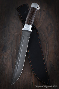 Нож Пластун (казачий пластунский нож) дамаск венге дюраль (NEW)