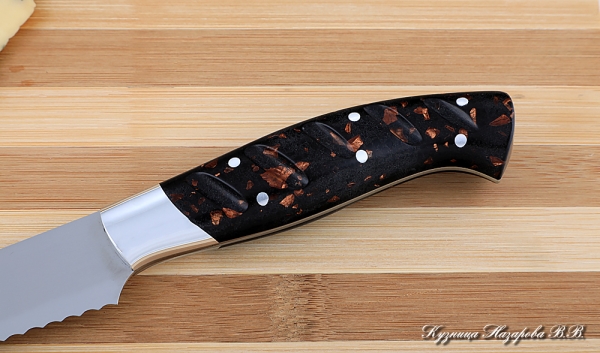 Кухонный нож Шеф № 4 сталь 95Х18 рукоять акрил коричневый